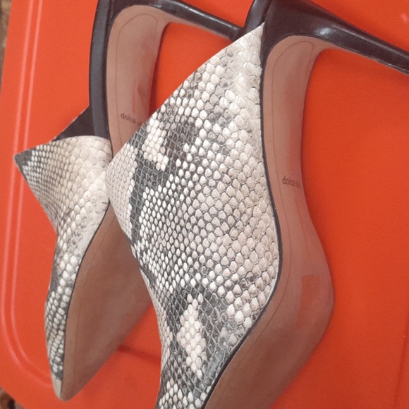 Dolce Vita Cotlyn Leather Snakeskin Block Heel Zip Up Ankle Boots Size 8 - Picture 7 of 7